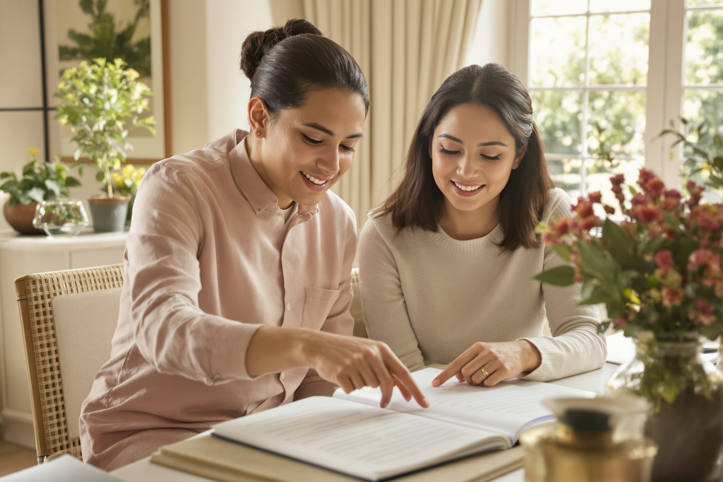 Household discussing experience and references with a domestic staff candidate