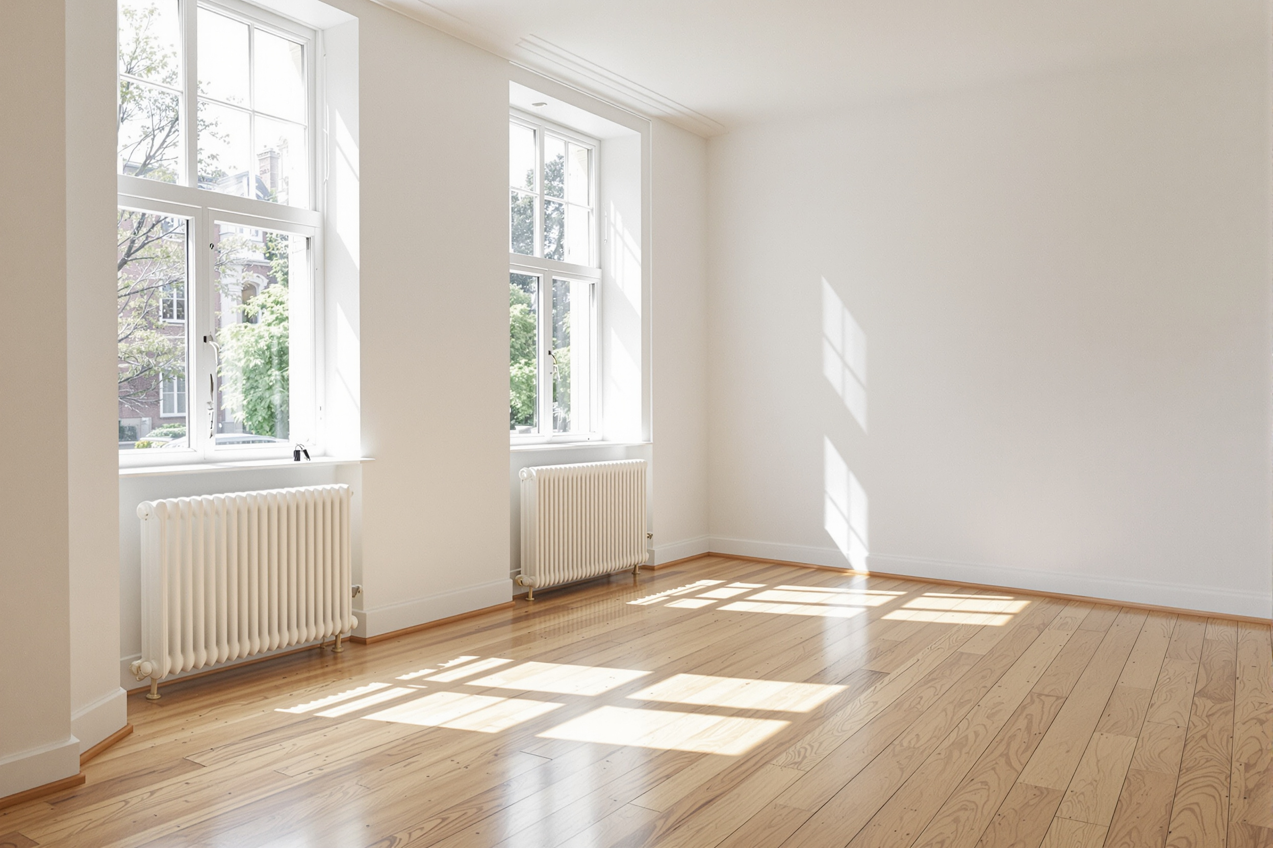 Bright empty London property prepared for end of tenancy cleaning