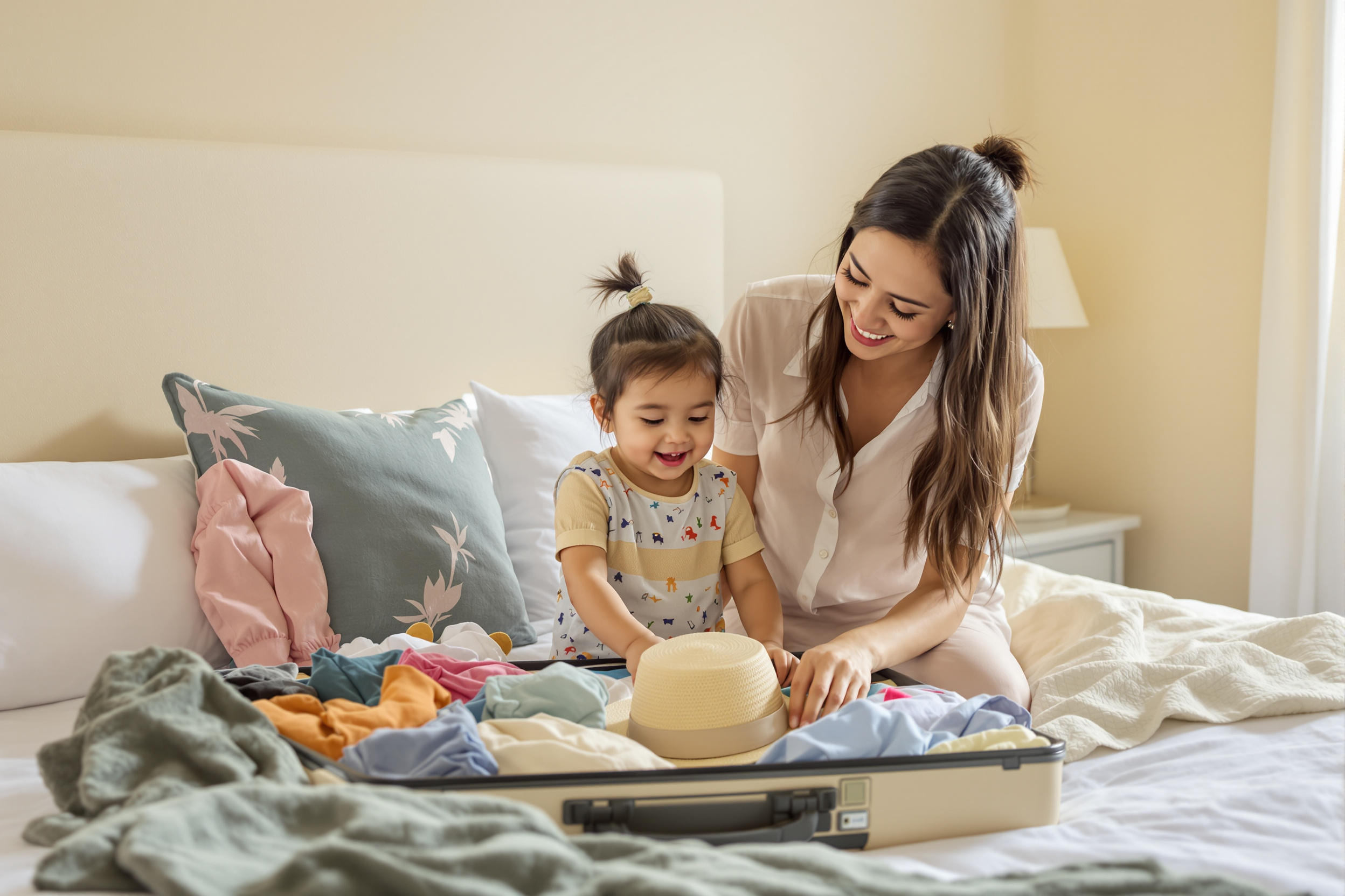 Nanny supporting a family during travel